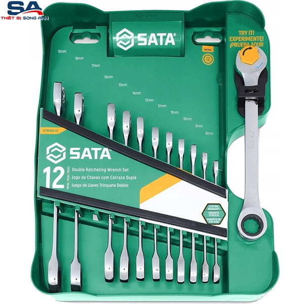 Bộ cờ lê tự động 12 chi tiết 8-19mm Sata 09066-02
