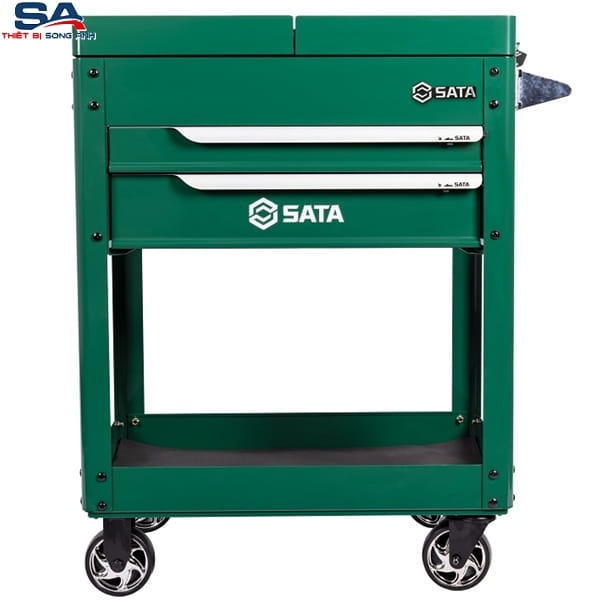 Xe đẩy dụng cụ 2 ngăn có nắp trượt Sata 95112