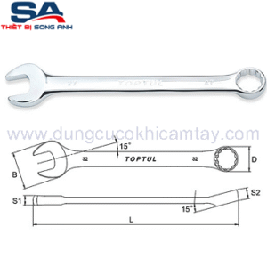 Cờ lê vòng miệng xi bóng hệ inch Toptul ACAB1212