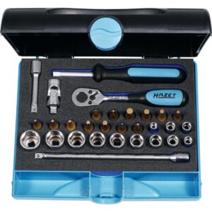 BỘ SOCKET 1/4 INCH CÓ LỚP PHỦ VÀNG TIN, 30 CHI TIẾT HAZET®