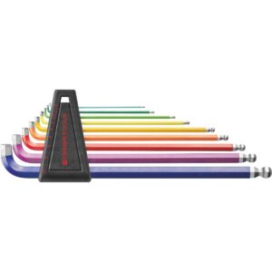 BỘ LỤC GIÁC L CHUYỂN GÓC 90°– 100°  PB SWISS TOOLS SƠN TĨNH ĐIỆN 9 CÂY PB 2222.LH-10 RB