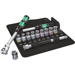BỘ CẦN SIẾT VÀ SOCKET "ZYKLOP HYBRID" 1/2 INCH, 13 CHI TIẾT WERA 05004090001