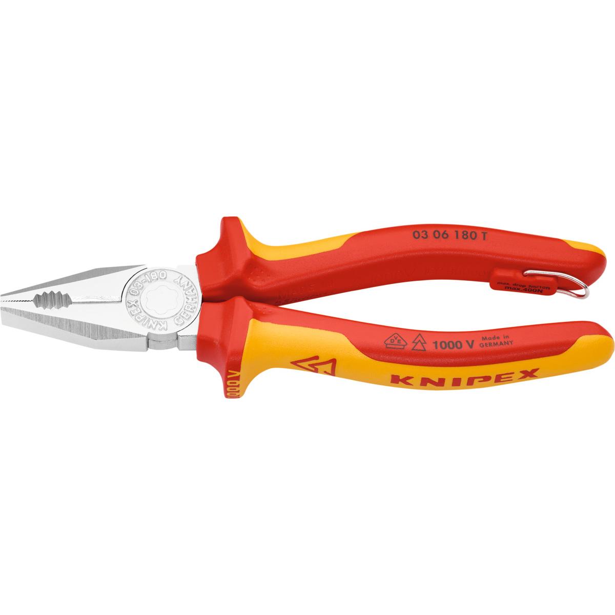 KÌM ĐA NĂNG KNIPEX DÀI 180 MM CÁCH DIỆN 1000 V CÓ VÒNG GẮN DÂY AN TOÀN 03 06 180 T