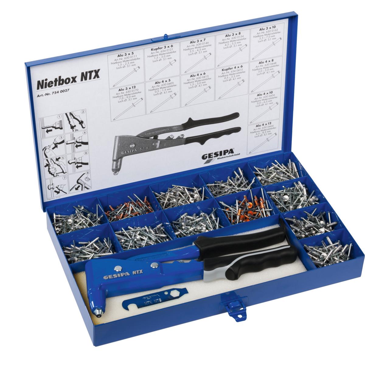 BỘ RÚT RIVET - POP RIVETER SET “RIVET BOX NTX” 1435457 GESIPA®