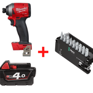 Combo máy bắn vít milwaukee M18 FID2-0X kèm pin 18V 4.0Ah và Bộ wera bit check 10 chi tiết 05056161001