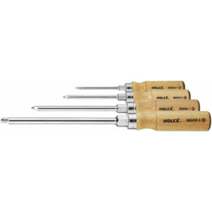 BỘ 4 CÂY TUA VÍT PH1,2,3,4 CÁN GỖ HOLEX 668460 4