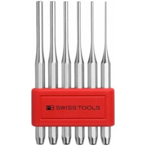 BỘ ĐỤC CHỐT 6 CÁI 2-7mm PB SWISS TOOLS MẠ CHROME ĐỰNG TRONG KẸP NHỰA PB 755.BL