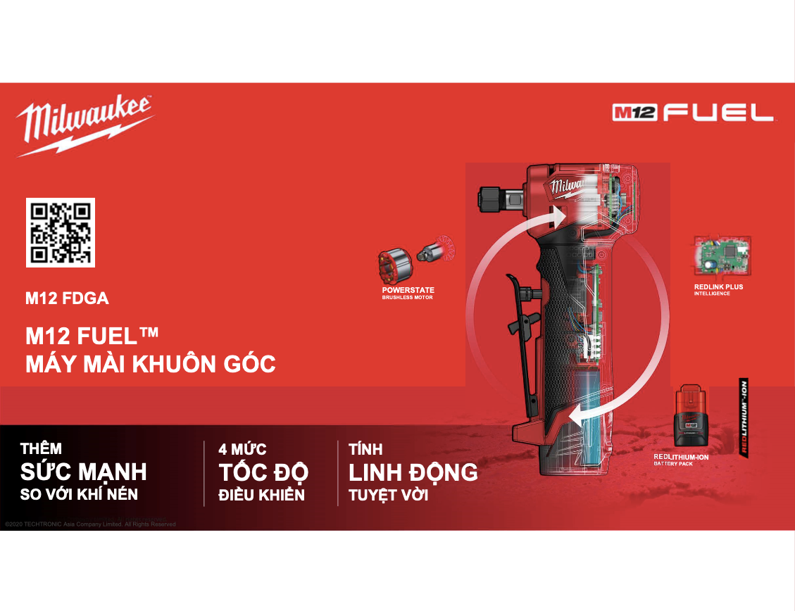 Máy mài khuôn góc MILWAUKEE M12 FDGA-0 (bare) - Ảnh 4