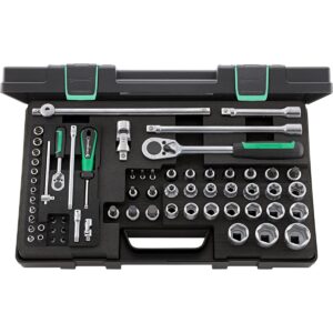 SOCKET SET 1/4 +1/2 SQ/DR 63 PCS