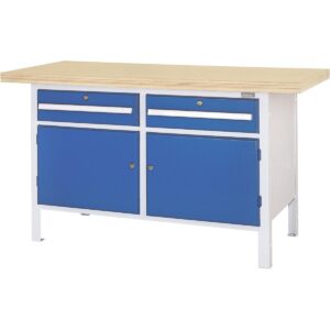 BÀN LÀM VIỆC VỚI 2 NGĂN KÉO, 2 CỬA VÀ VÁCH NGĂN TRUNG TÂM GARANT 1500 MM