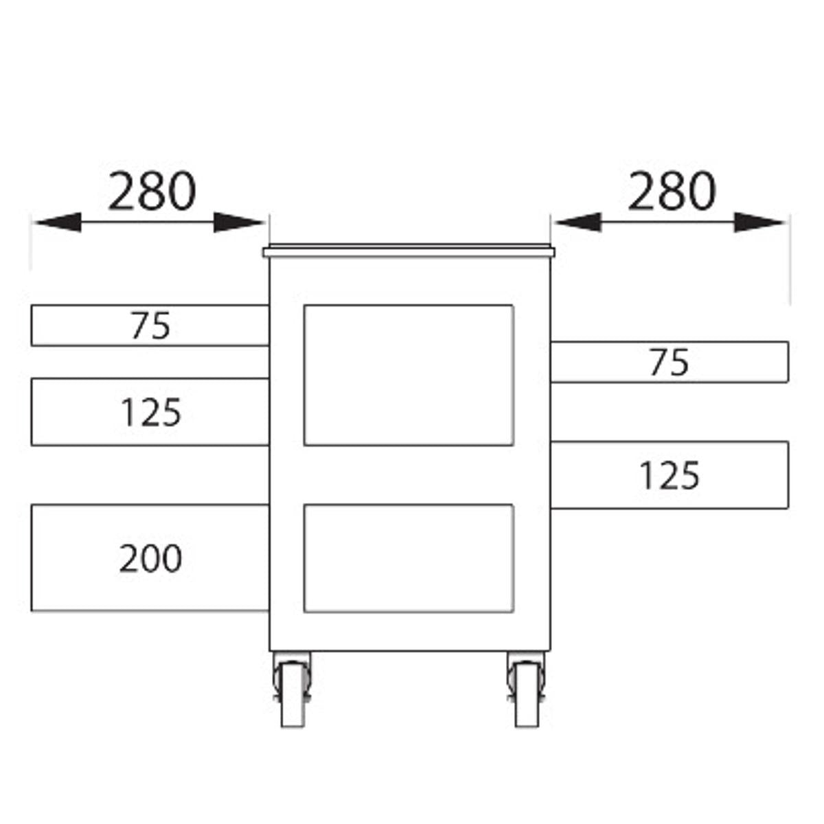 BÀN LÀM VIỆC DI ĐỘNG VỚI 5 NGĂN KÉO MỞ TỪ HAI BÊN GARANT - Ảnh 3
