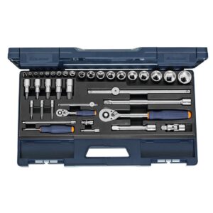 SOCKET SET 1/4+1/2, 38 PIECES