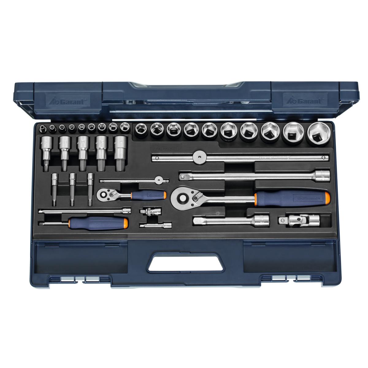 SOCKET SET 1/4+1/2, 38 PIECES