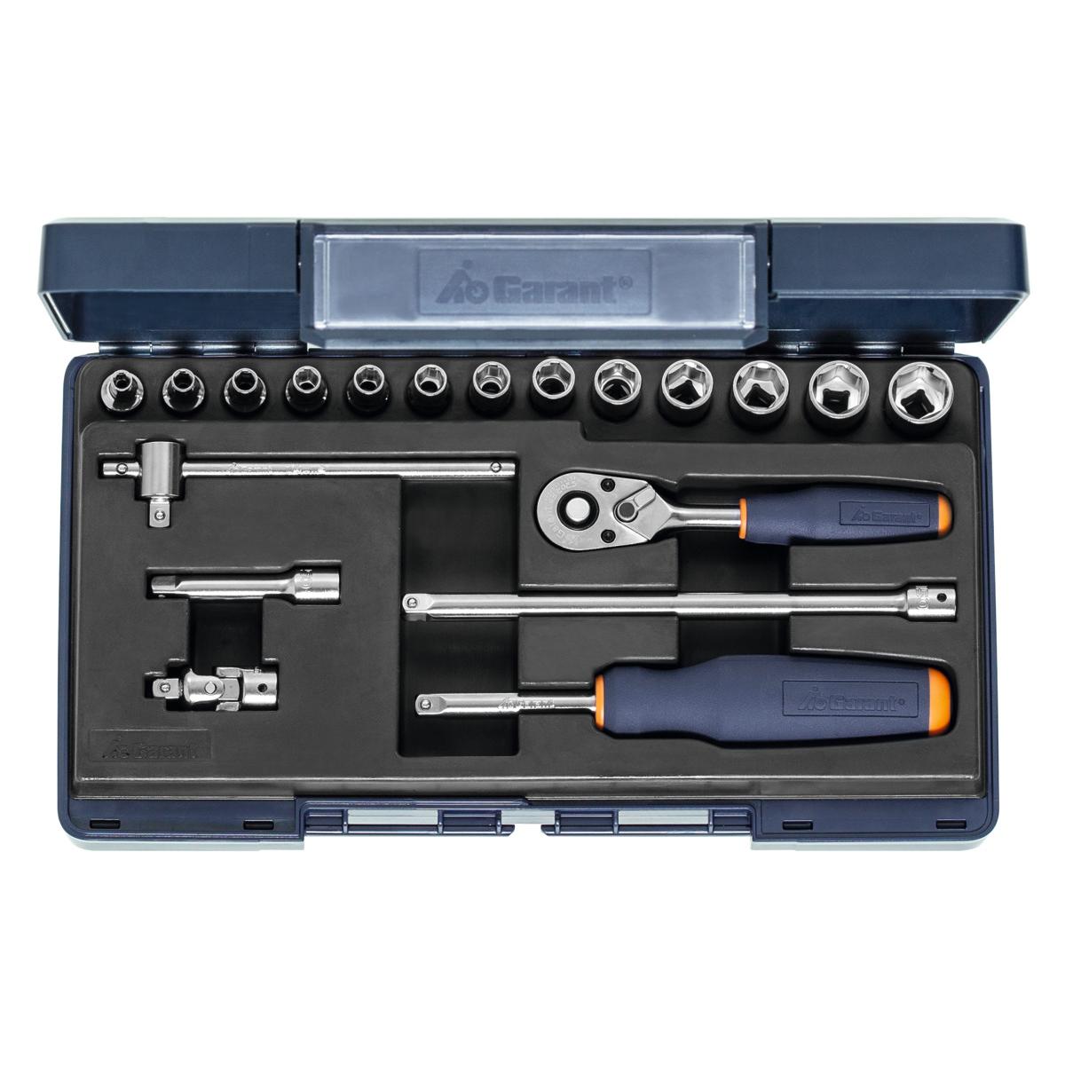 SOCKET SET 1/4 SQ/DR 19 PCS