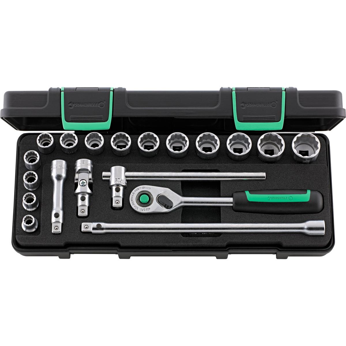 SOCKET SET QUICK RELEASE SET 3/8 19PCS
