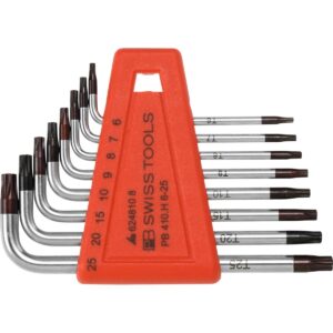 BỘ LỤC GIÁC BÔNG HOA THỊ NGẮN PB SWISS TOOLS GỒM 8 CHI TIẾT PB 410.H 6-25
