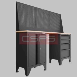 Tủ dụng cụ CSPS dài 183cm Rộng 41cm - 2 tủ - 04 học kéo chân cố định màu đen
