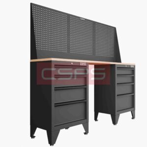 Tủ dụng cụ CSPS dài 183cm Rộng 41cm - 2 tủ - 08 học kéo chân cố định màu đen